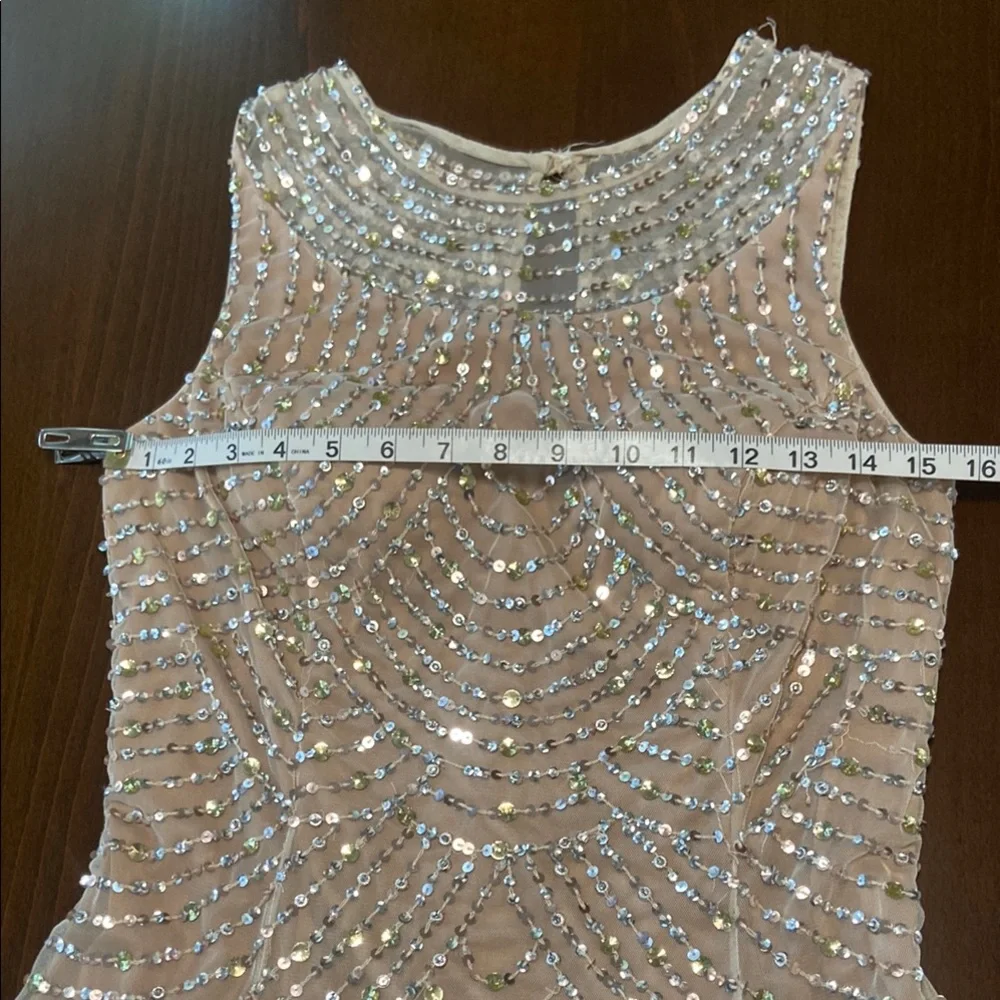 Elegant Sequined Dress in Champagne Gold - Picture 2 of 14